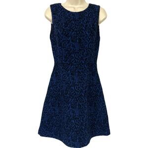 Zara Dress Small Wool Blend Sleeveless Career Black Blue Sheath Knee womens S